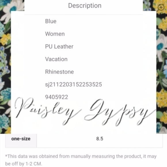 - Rhinestone Decorative Band Bracelet On PU Leather - Picture 4 of 4